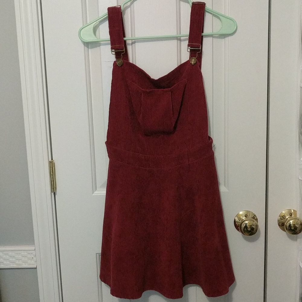 Red Overall Dress from Romwe